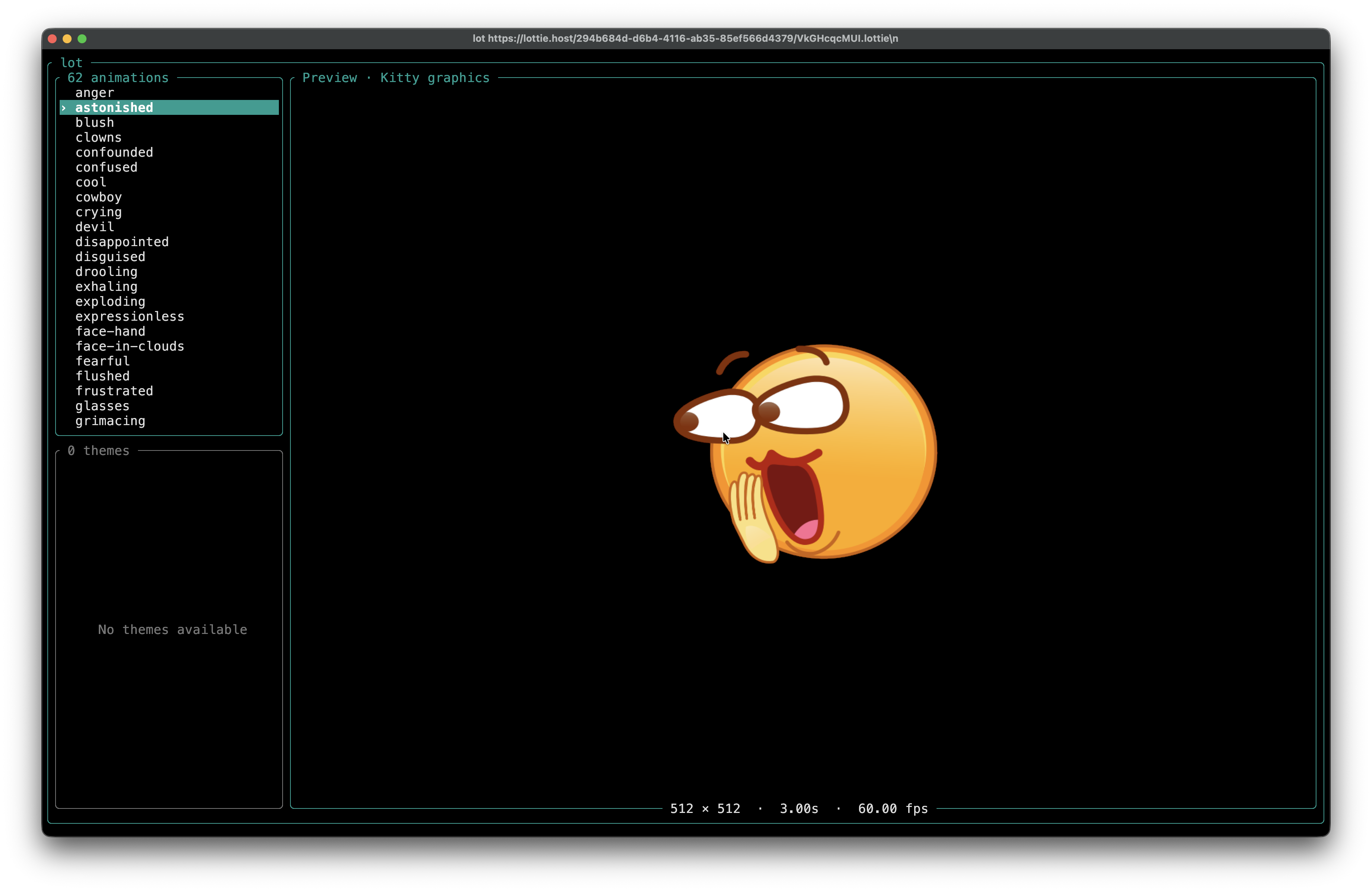 lot rendering in Kitty terminal