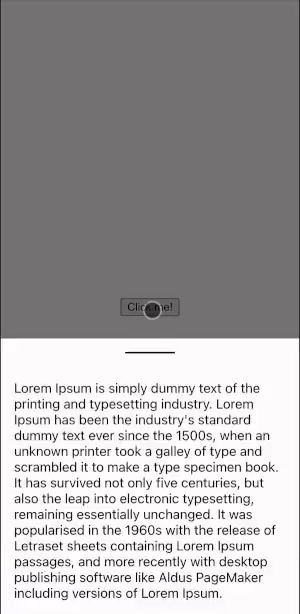 Solid Bottomsheet default variant open halfway over a mobile web page